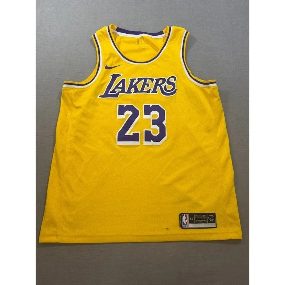 Los Angeles Lakers LeBron James #23 NBA Swingman Jersey Yellow Nike Size 52 XL